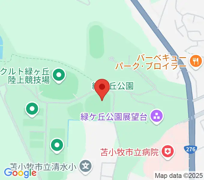 とましんスタジアムの地図