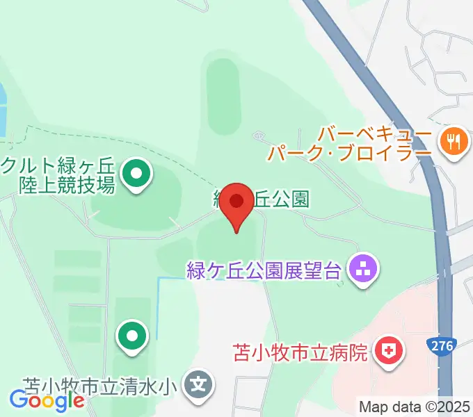 とましんスタジアムの地図