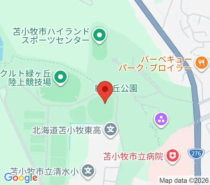 とましんスタジアムの地図