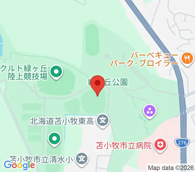 とましんスタジアムの地図