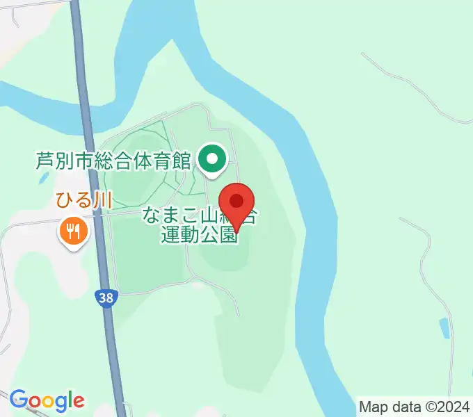 芦別市民球場の地図