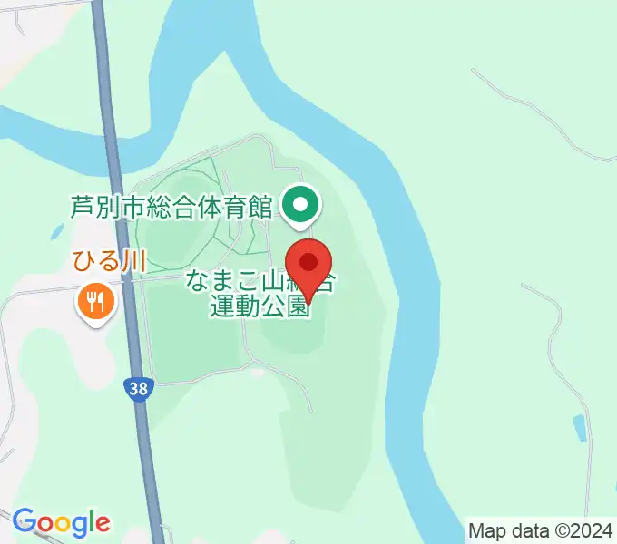 芦別市民球場の地図