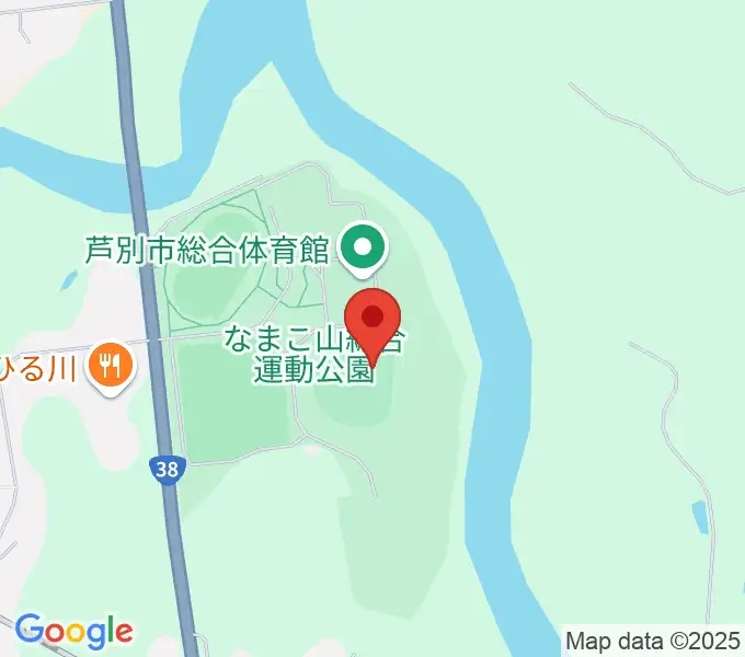 芦別市民球場の地図
