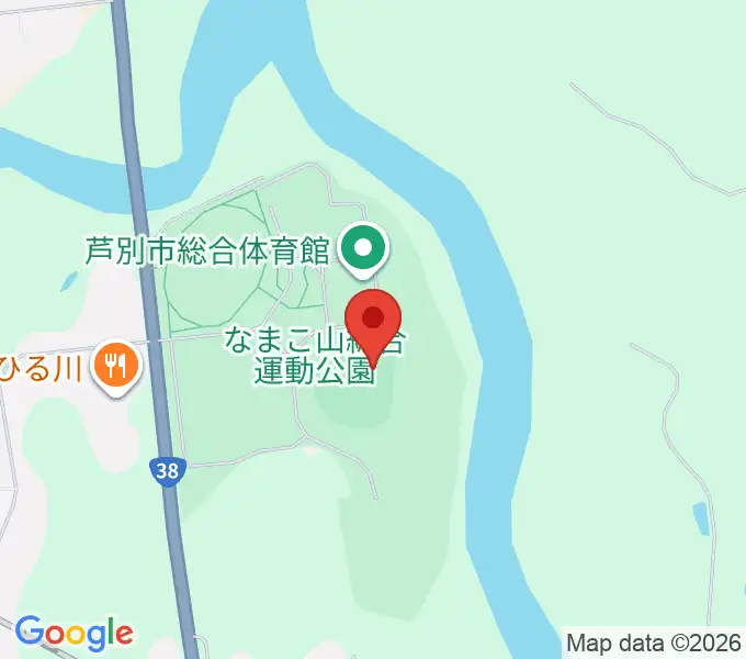 芦別市民球場の地図