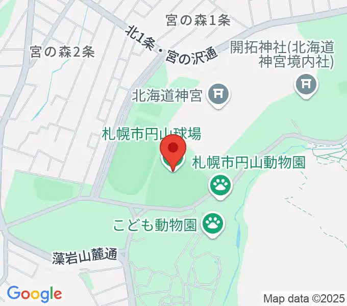 札幌市円山球場の地図