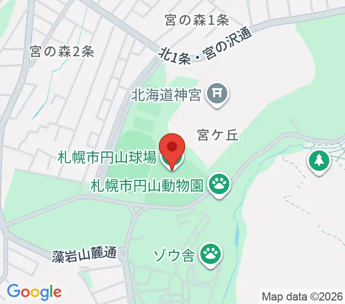 札幌市円山球場の地図