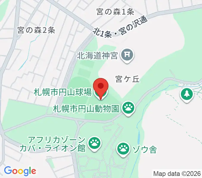 札幌市円山球場の地図