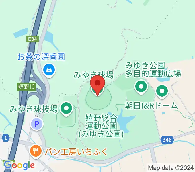 嬉野総合運動公園野球場の地図