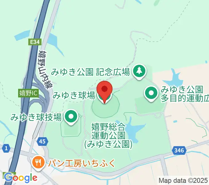 嬉野市みゆき球場の地図