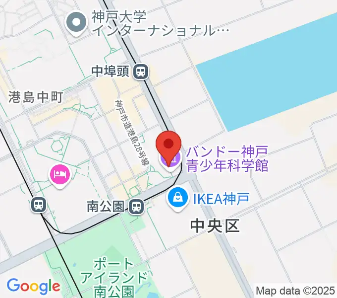 バンドー神戸青少年科学館の地図