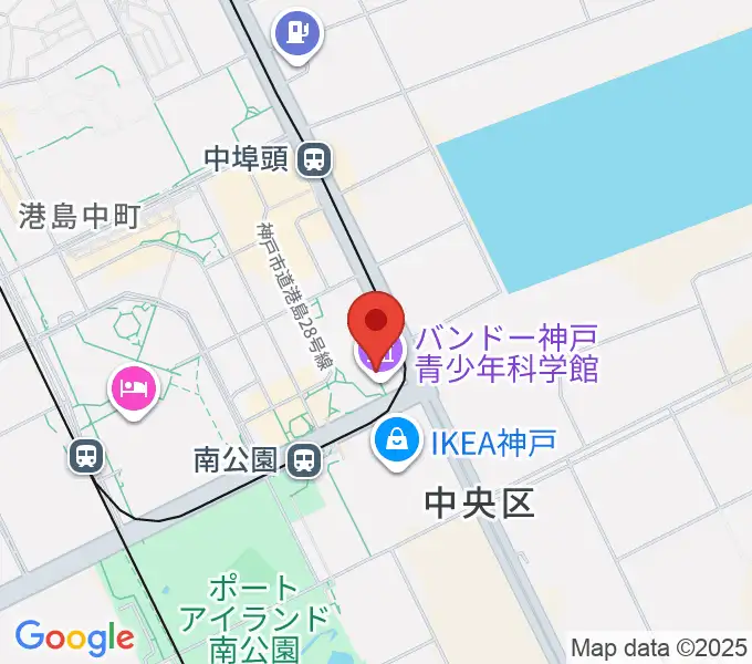 バンドー神戸青少年科学館の地図