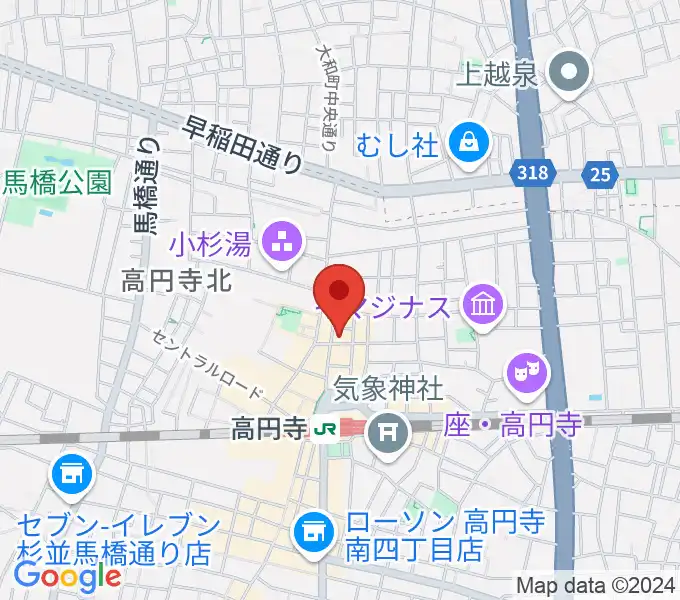 高円寺スタジオ・コヤーマR店の地図