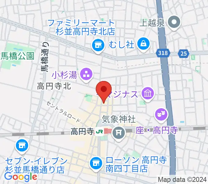 高円寺スタジオ・コヤーマR店の地図