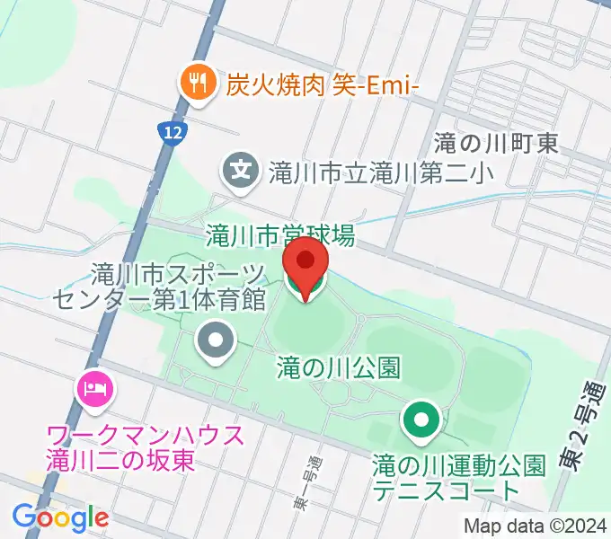 滝川市営球場の地図