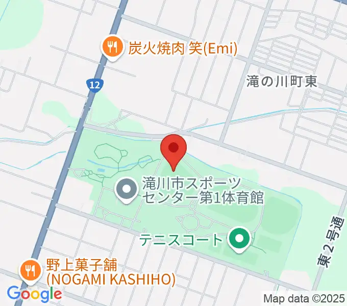 滝川市営球場の地図