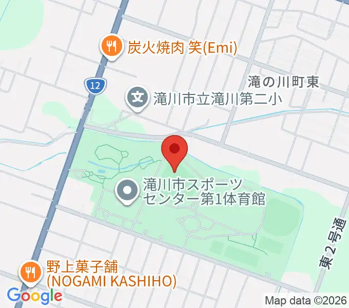 滝川市営球場の地図