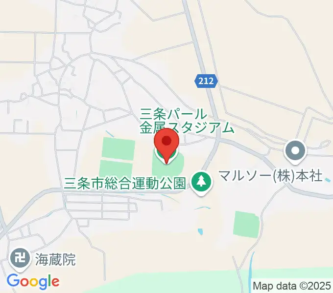 三条パール金属スタジアムの地図