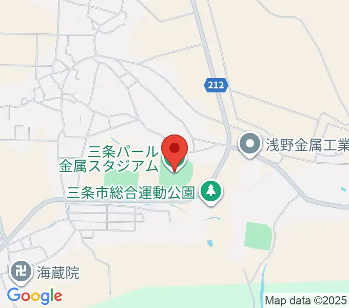 三条パール金属スタジアムの地図