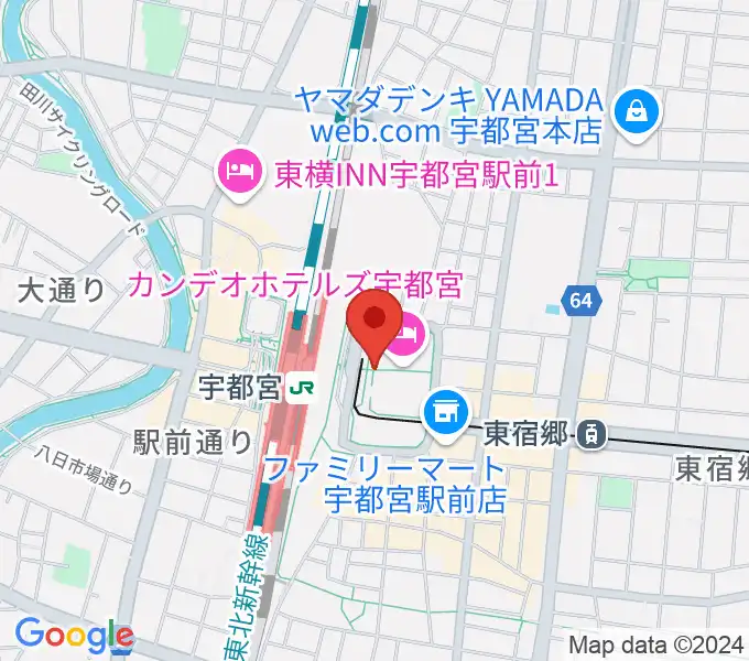 ライトキューブ宇都宮の地図