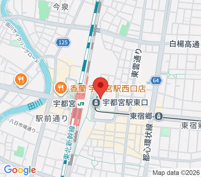 ライトキューブ宇都宮の地図