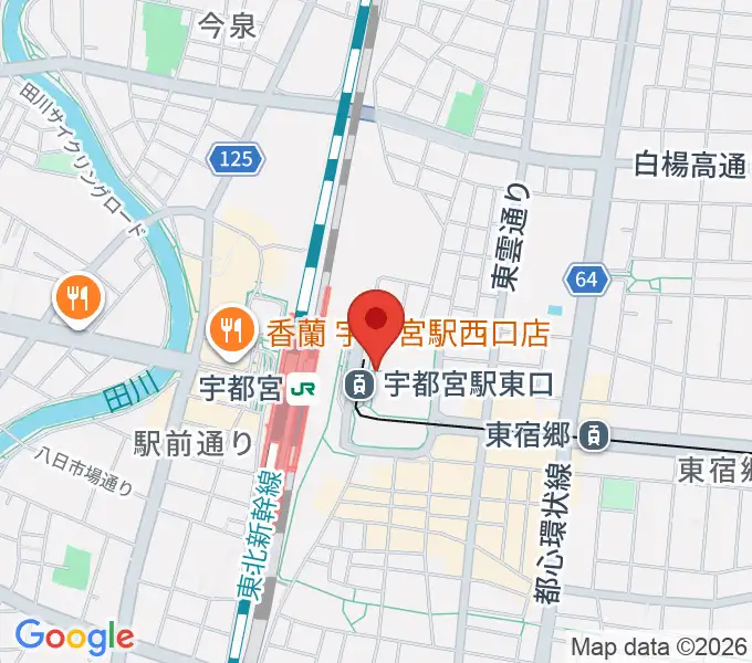 ライトキューブ宇都宮の地図