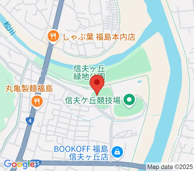 福島市信夫ヶ丘球場の地図
