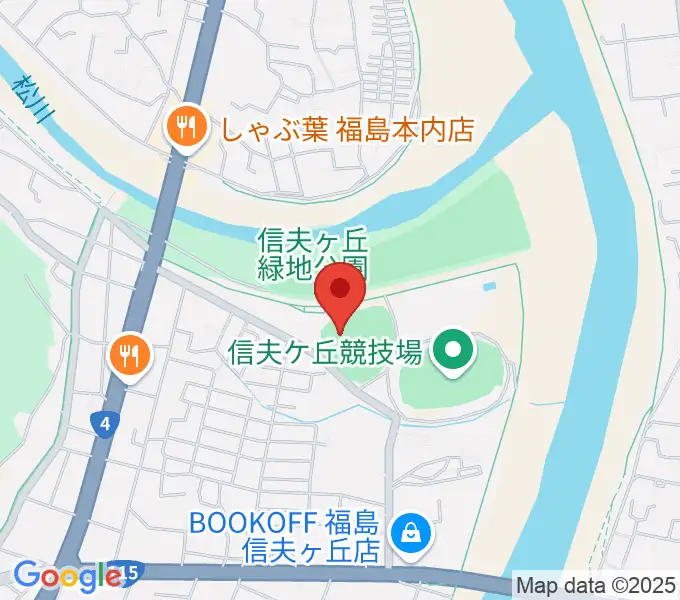 福島市信夫ヶ丘球場の地図