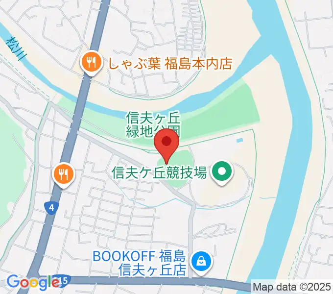 福島市信夫ヶ丘球場の地図