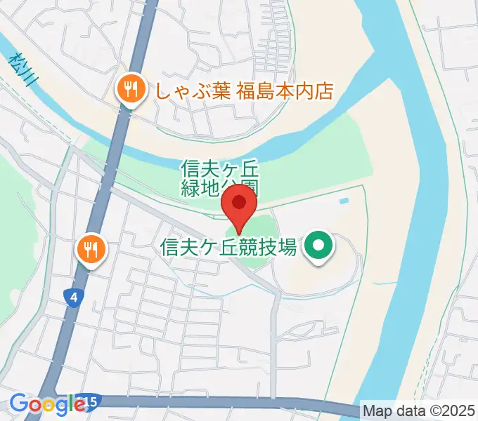 福島市信夫ヶ丘球場の地図