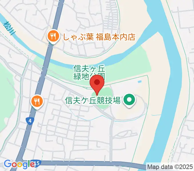 福島市信夫ヶ丘球場の地図