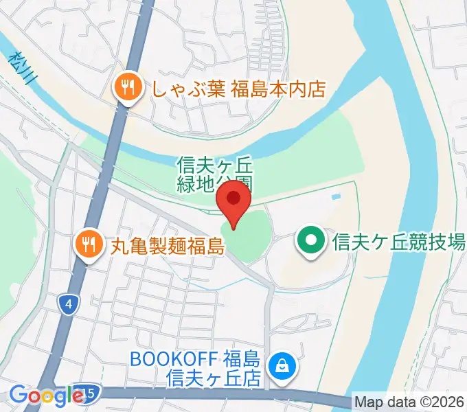 福島市信夫ヶ丘球場の地図