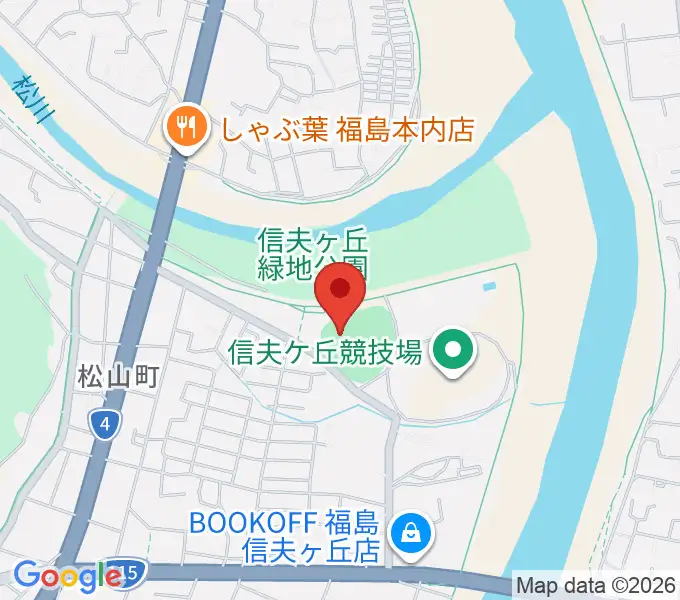 福島市信夫ヶ丘球場の地図