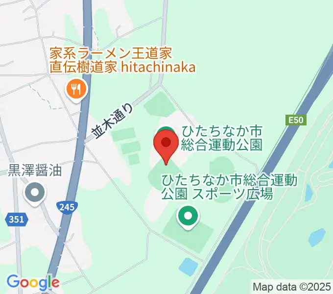 ひたちなか市民球場の地図