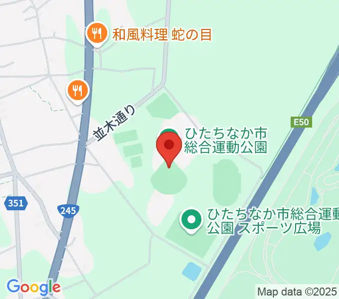ひたちなか市民球場の地図