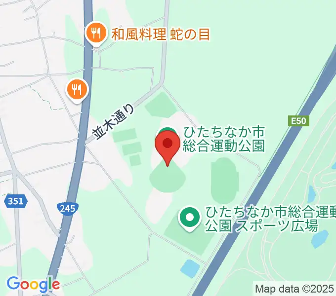 ひたちなか市民球場の地図