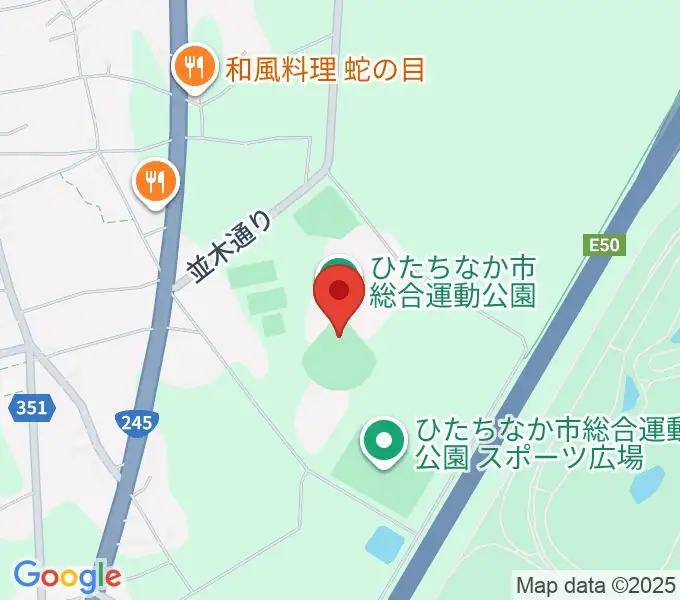 ひたちなか市民球場の地図