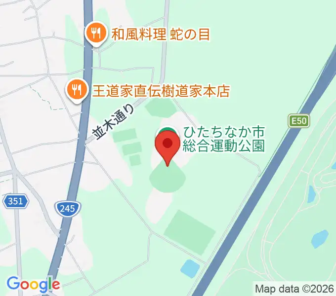 ひたちなか市民球場の地図