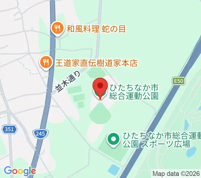 ひたちなか市民球場の地図