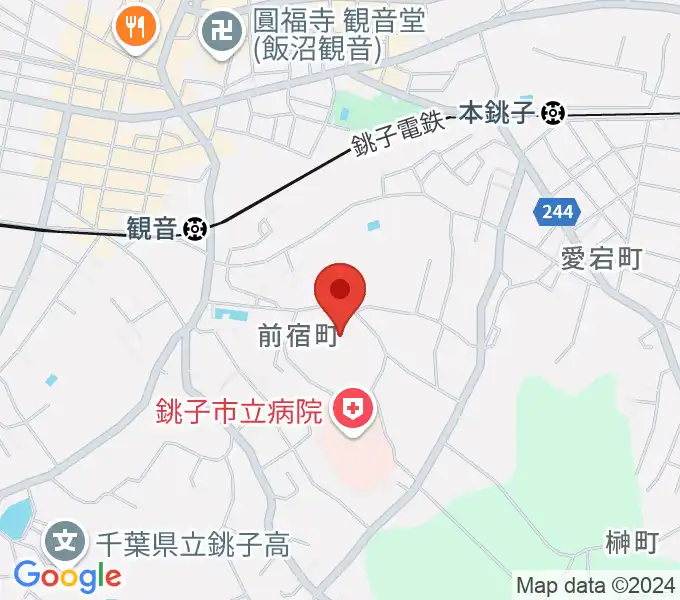 銚子市野球場の地図