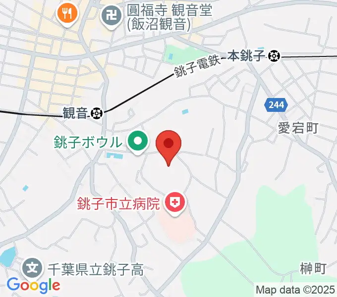 銚子市野球場の地図