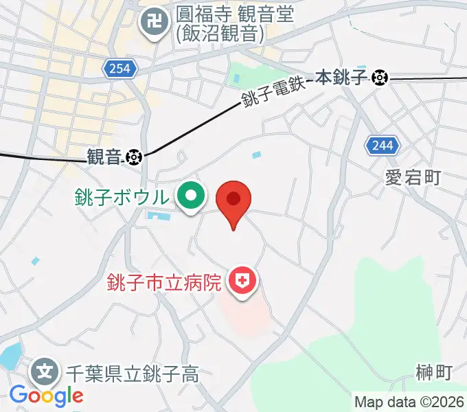 銚子市野球場の地図