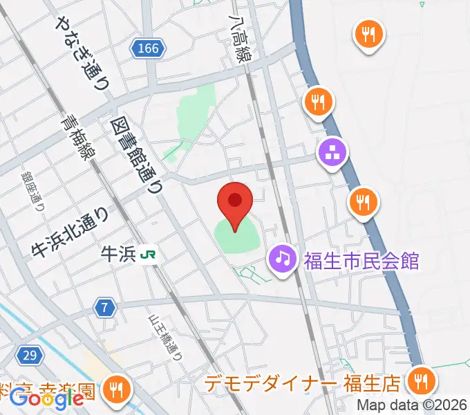 福生野球場の地図