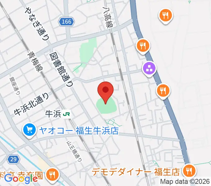 福生野球場の地図