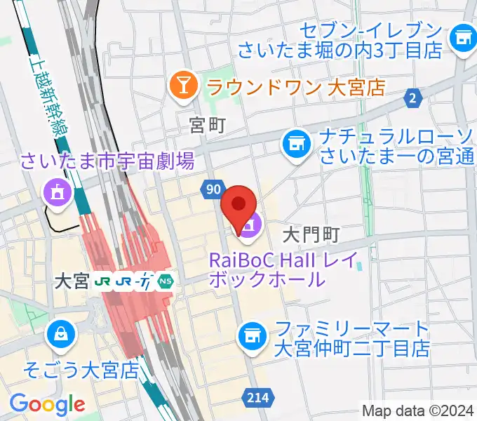 レイボックホール 市民会館おおみやの地図