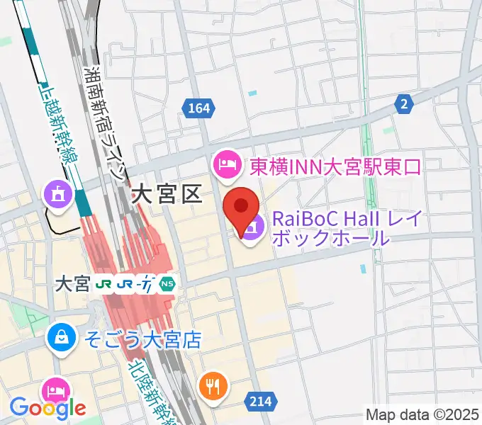 レイボックホール 市民会館おおみやの地図