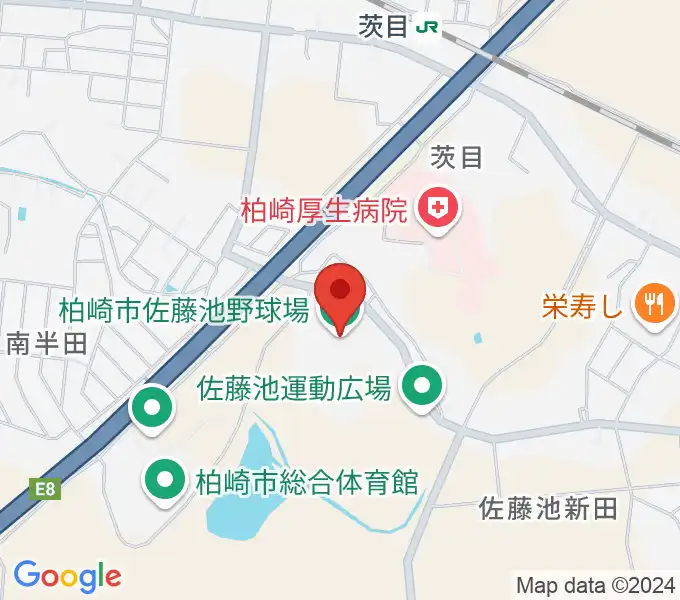 佐藤池野球場の地図