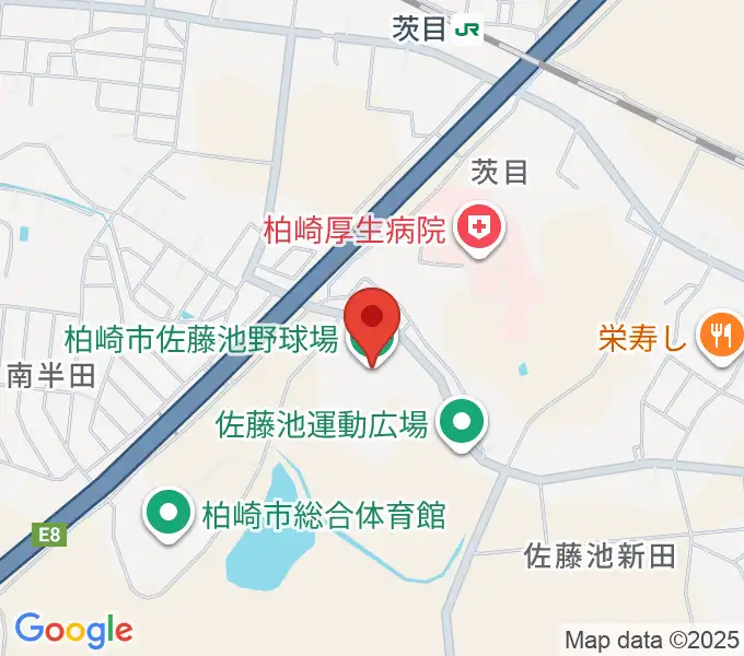 佐藤池野球場の地図