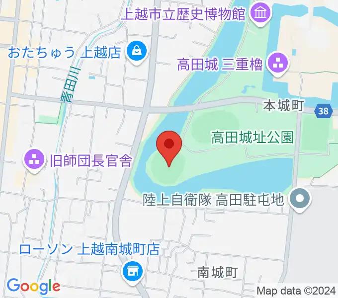 高田城址公園野球場の地図