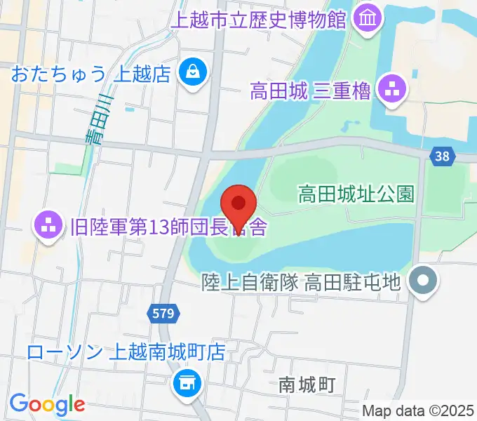 高田城址公園野球場の地図