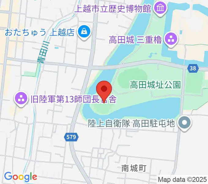 高田城址公園野球場の地図
